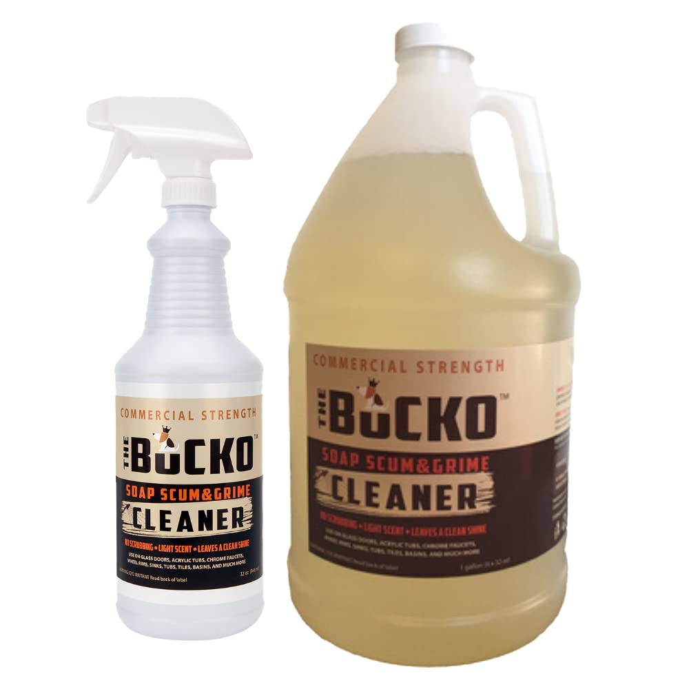 The Bucko Soap Scum and Grime Cleaner Bundle A (32 oz with Sprayer and Gallon Set)