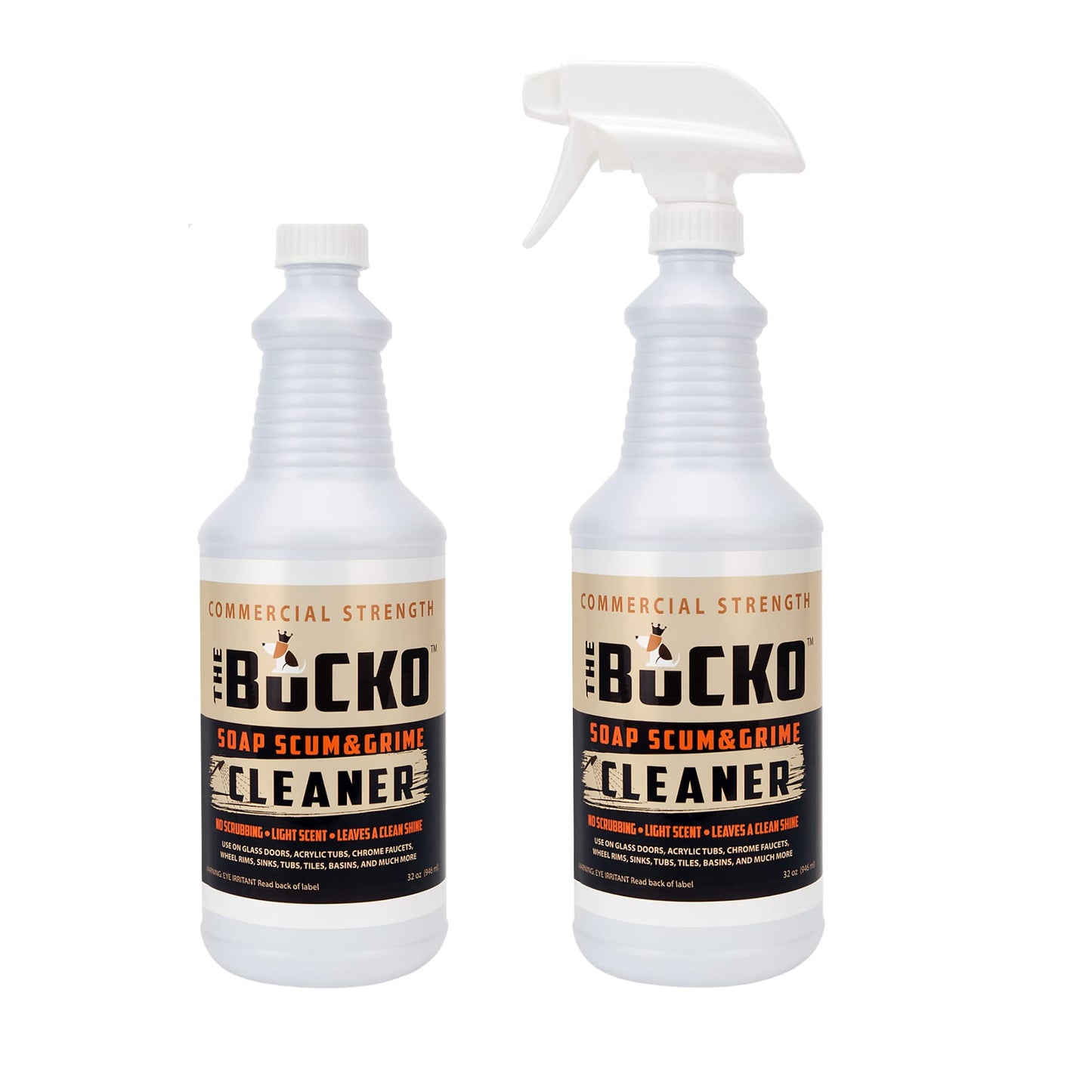 The Bucko Soap Scum and Grime Cleaner Bundle B (32 oz with Sprayer plus 32 oz refill (no sprayer) Set)