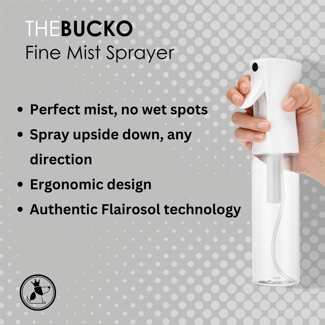 10oz Fine Mist Spray Bottle (Case of 36 / White Sprayer / Clear Bottle)