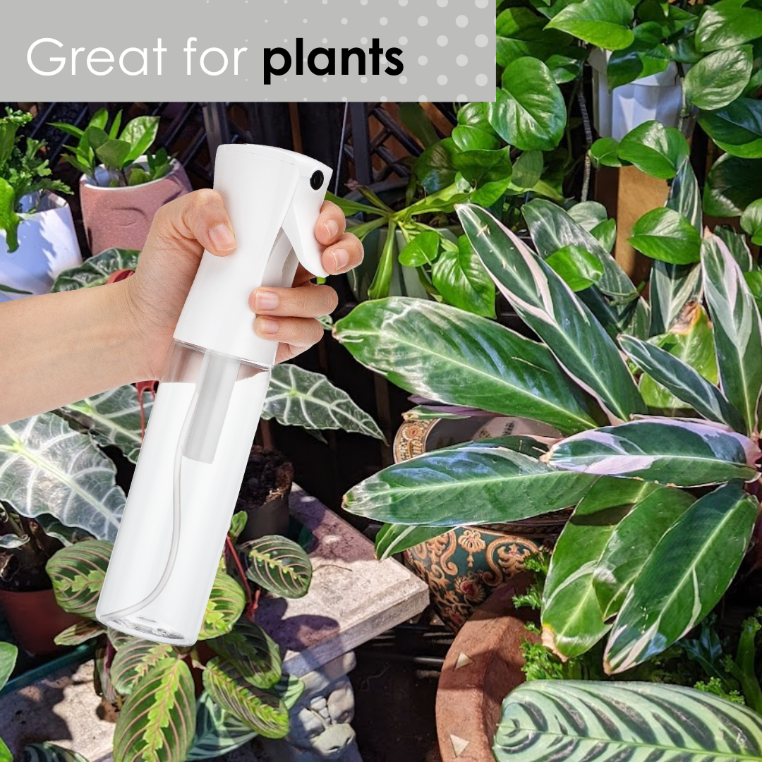 10oz Fine Mist Spray Bottle (Case of 36 / White Sprayer / Clear Bottle)