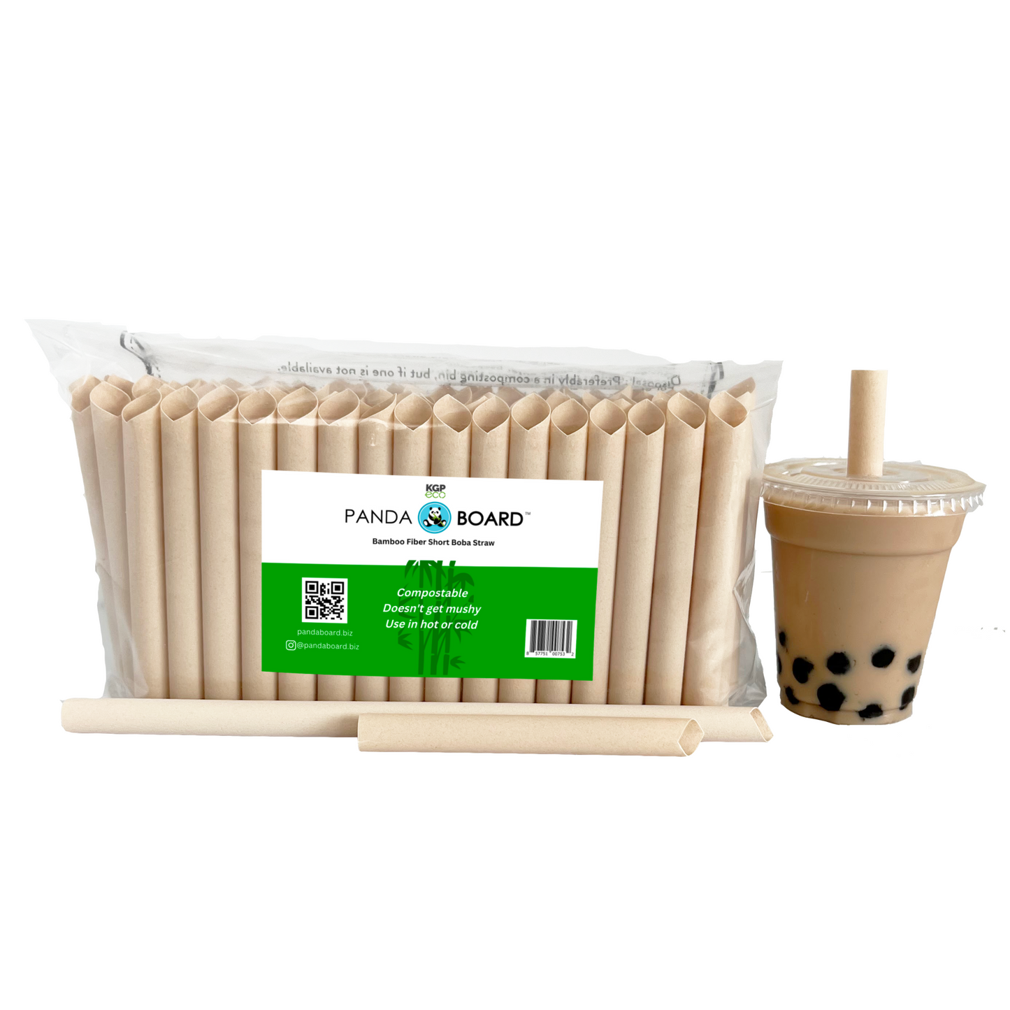 Short Large Boba/Smoothie Straws - Unwrapped