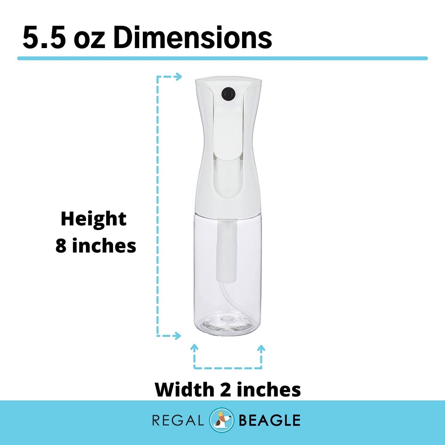 5 oz Fine Mist Spray Bottle (36-pack / White Sprayer / Clear Bottle)