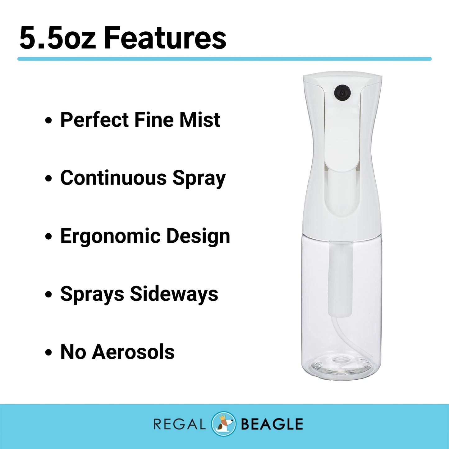 5 oz Fine Mist Spray Bottle (36-pack / White Sprayer / Clear Bottle)