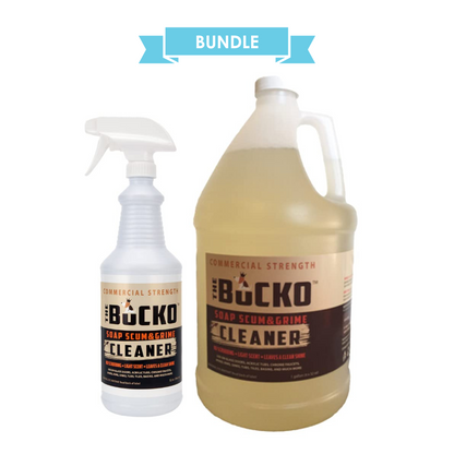 The Bucko Soap Scum and Grime Cleaner Bundle A (32 oz with Sprayer and Gallon Set)