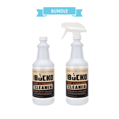 The Bucko Soap Scum and Grime Cleaner Bundle B (32 oz with Sprayer plus 32 oz refill (no sprayer) Set)