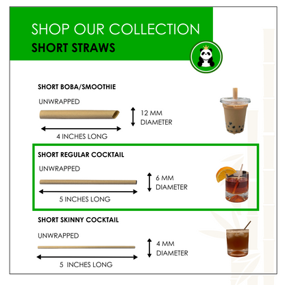 Short Cocktail Straws (Regular Width)